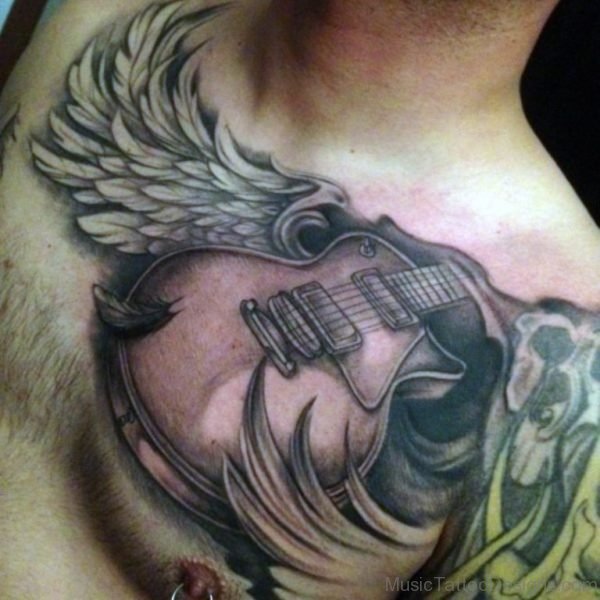 Stunning Music Guitar Tattoo