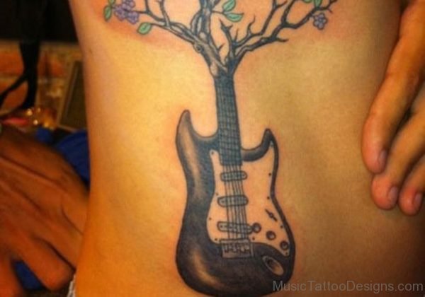 Stylish Guitar Tattoo 