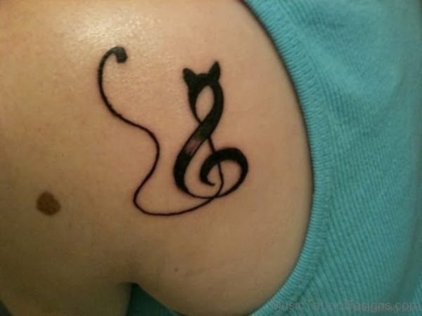 Sweet Music Note Tattoo On Back