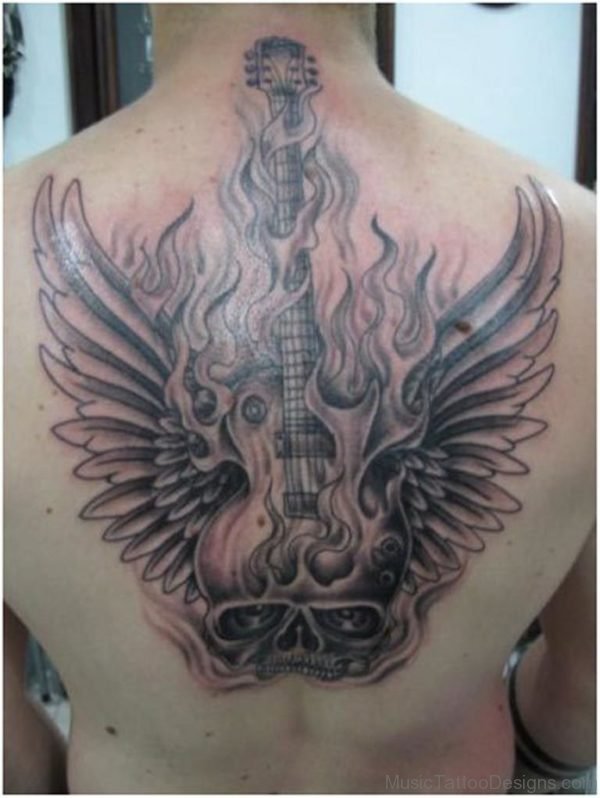 Winged Guitar Tattoo 