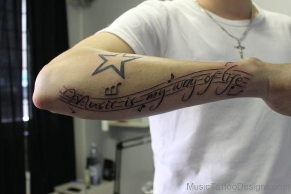 Wonderful Music Tattoo On Arm