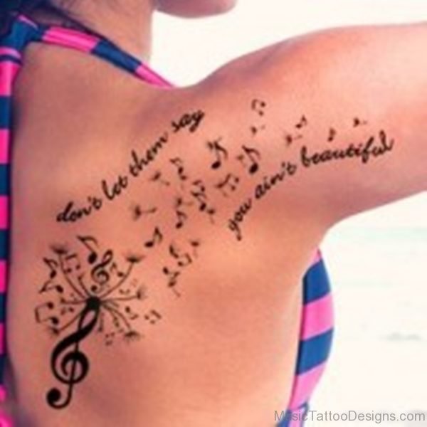 Wording And Music Tattoo