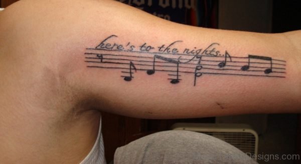 Wording And Music Tattoo On Arm