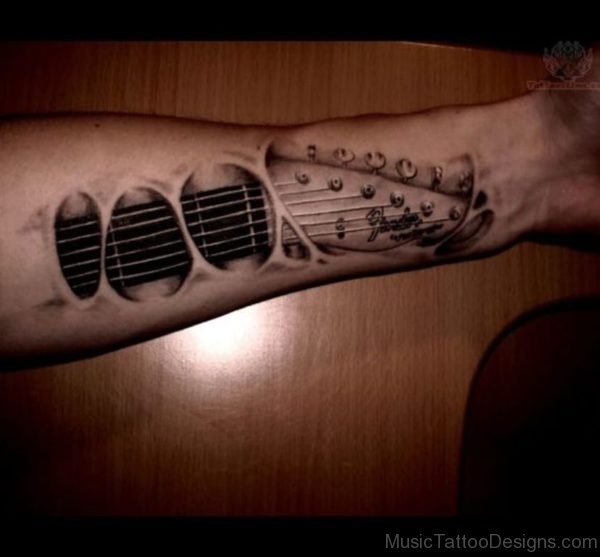 Amazing Guitar Tattoo 