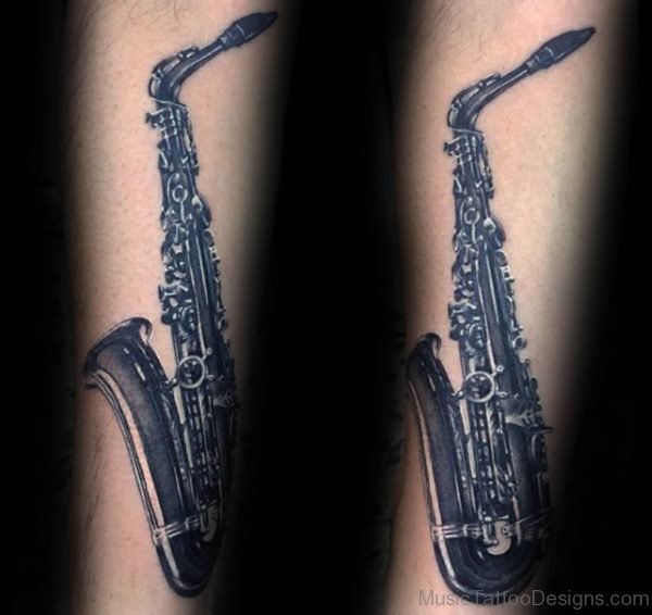 Amazing Saxophone Tattoo