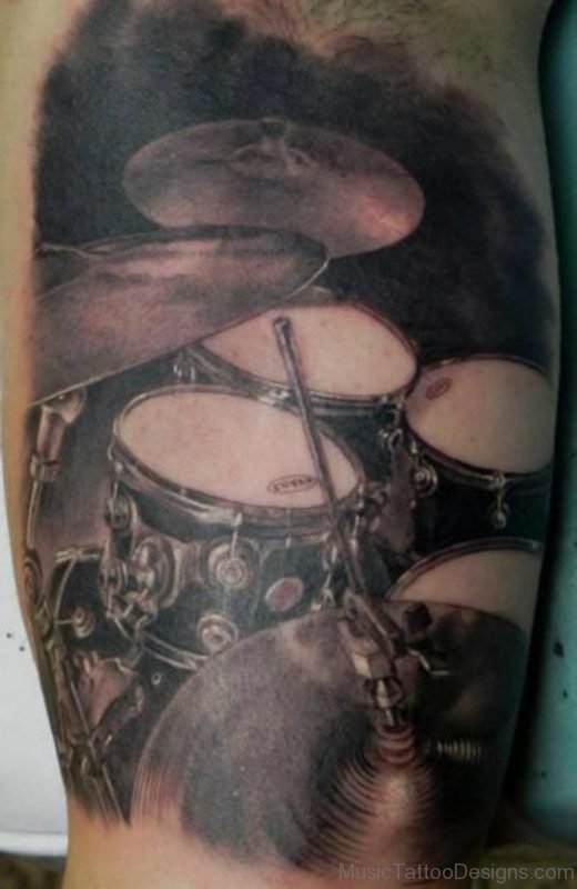 Arm Drum Realistic Tattoo
