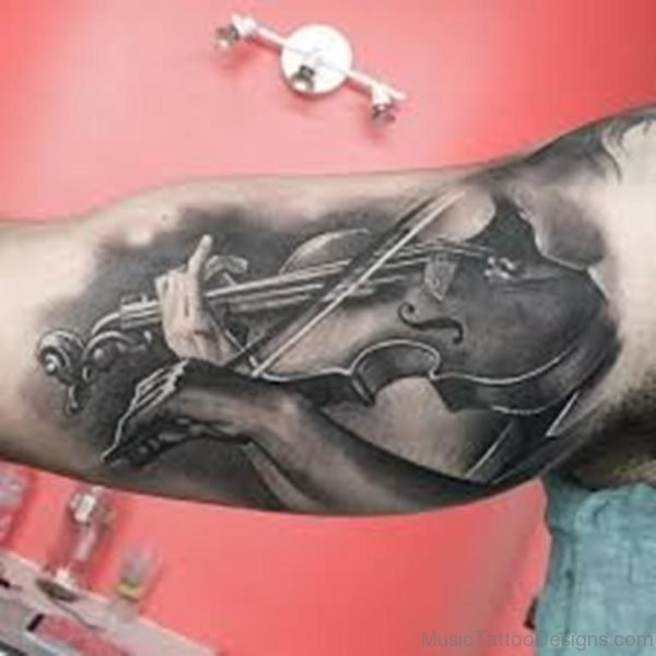 Attarctive Violin Tattoo
