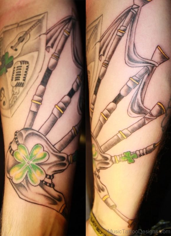 Attractive Bagpipes Tattoo
