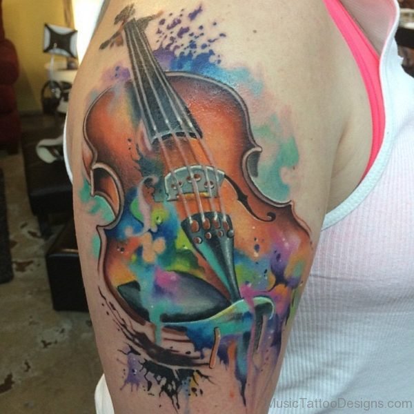 Awesome Violin Tattoo