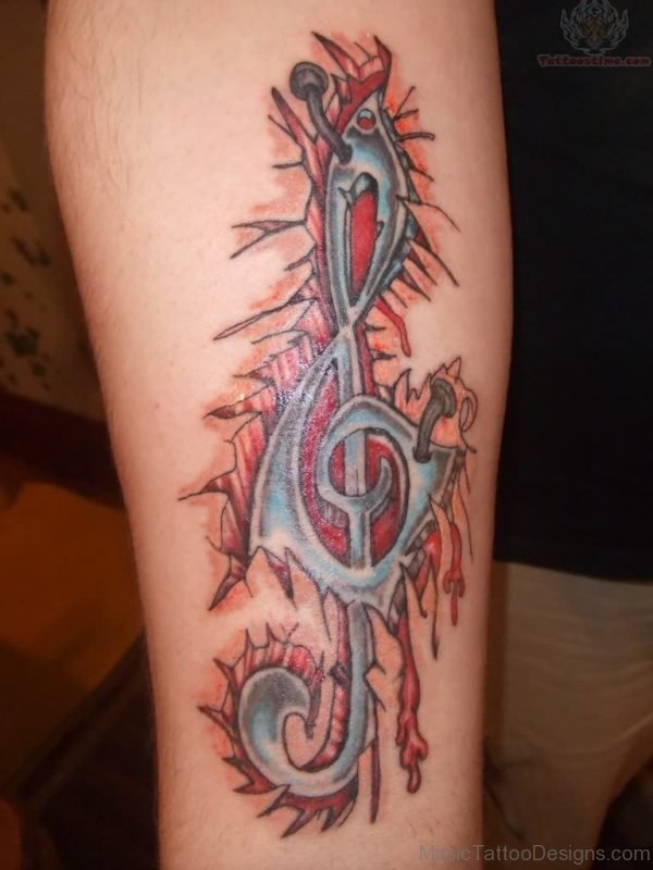 Barbed Musical Tattoo On Arm
