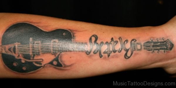 Beauteous Guitar Tattoo
