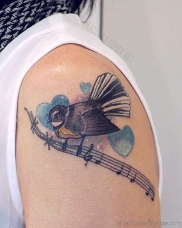 Bird And Music Tattoo 