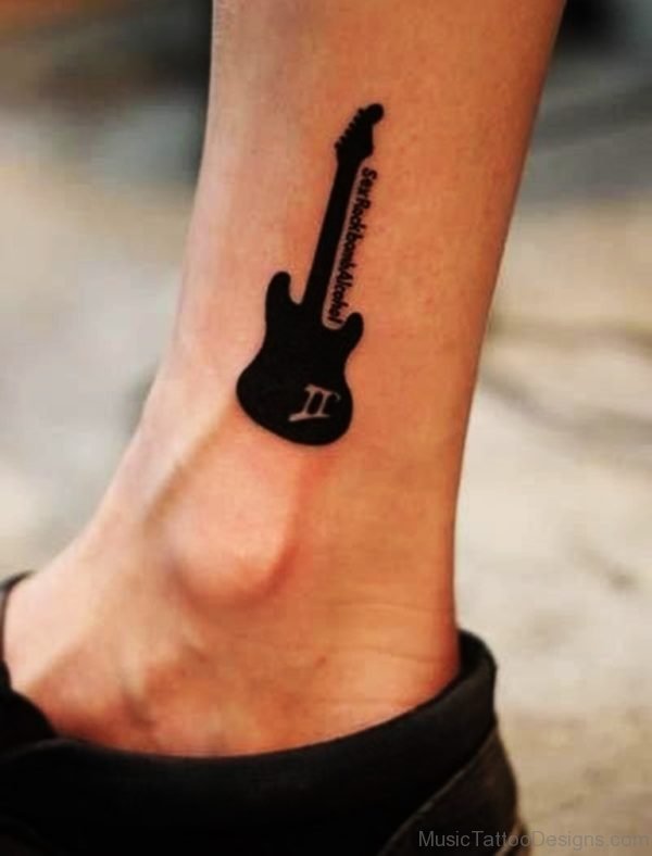 Black Ink Guitar Tattoo