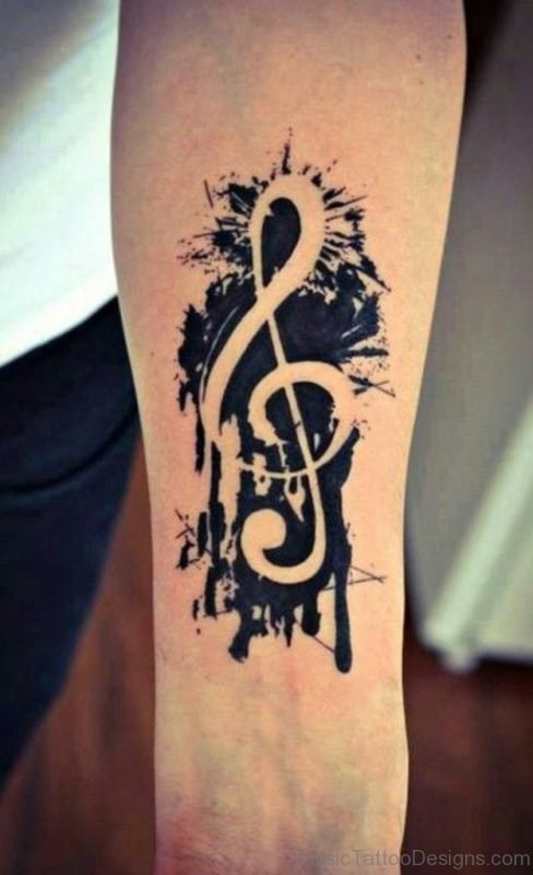 Black Ink Music Tattoo 