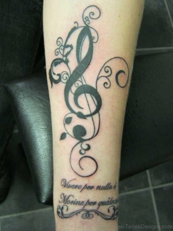 Black Music Tattoo On Arm