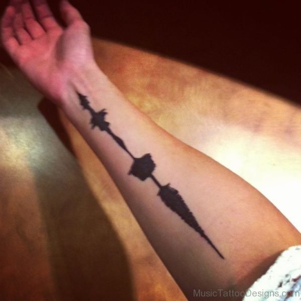 Black Music Wave Tattoo On Arm