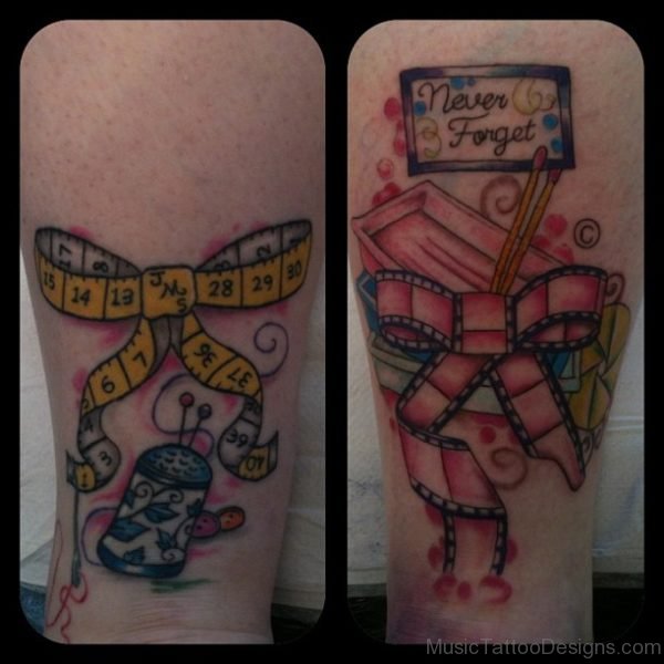 Bow And Cassette Tattoo