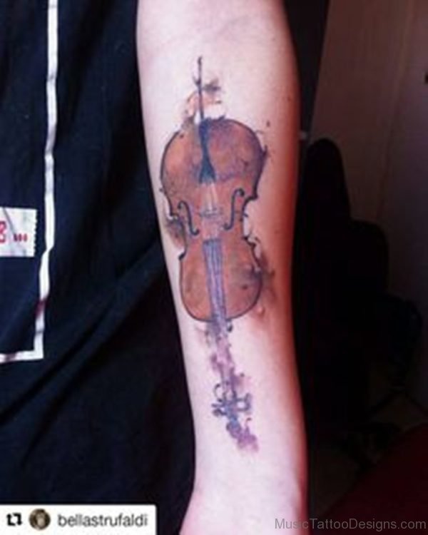 Brown Cello Tattoo 