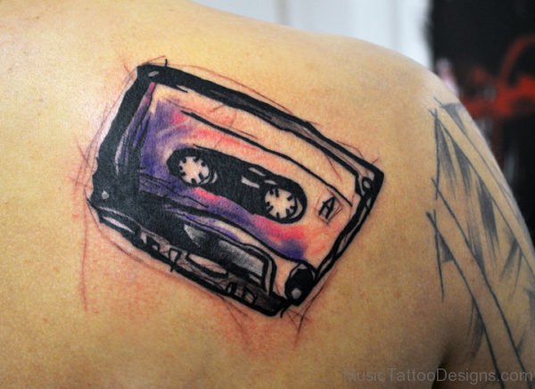 Cassette Tattoo On Back Image