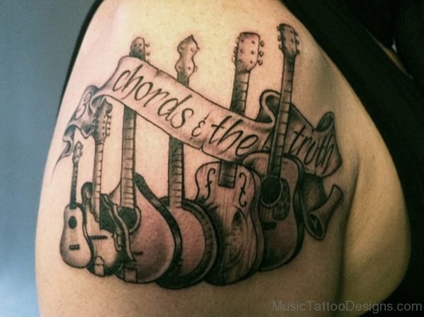 Chords The Truth Music Tattoo On Shoulder
