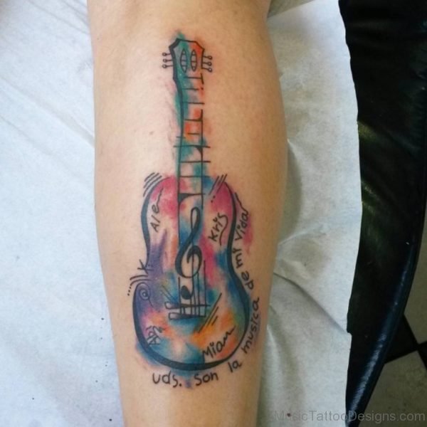 Colored Cello Tattoo Design