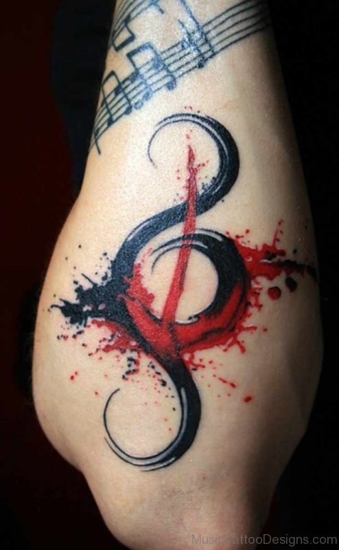 Cool Music Tattoo On Right Arm