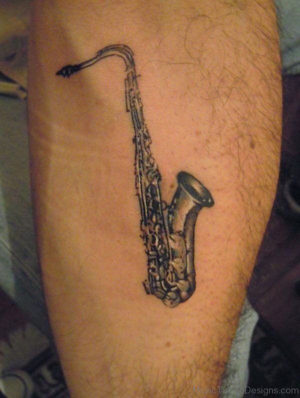 Cool Saxophone Tattoo Design
