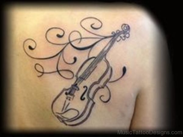 Cool Violin Tattoo Design