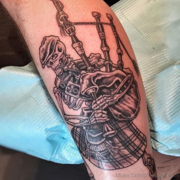 Excellent Bagpipes Tattoo Image