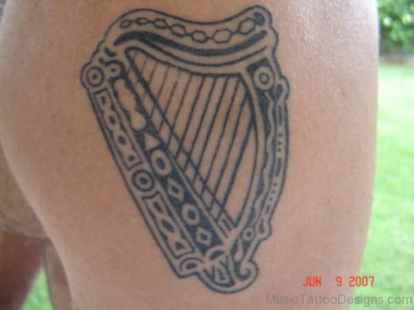 Excellent Harp Tattoo