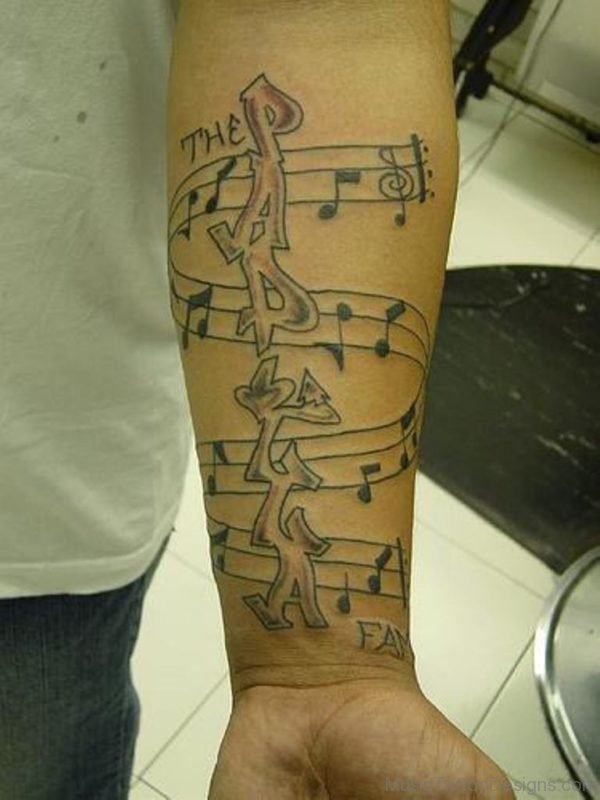 Fancy Music Notes Tattoo