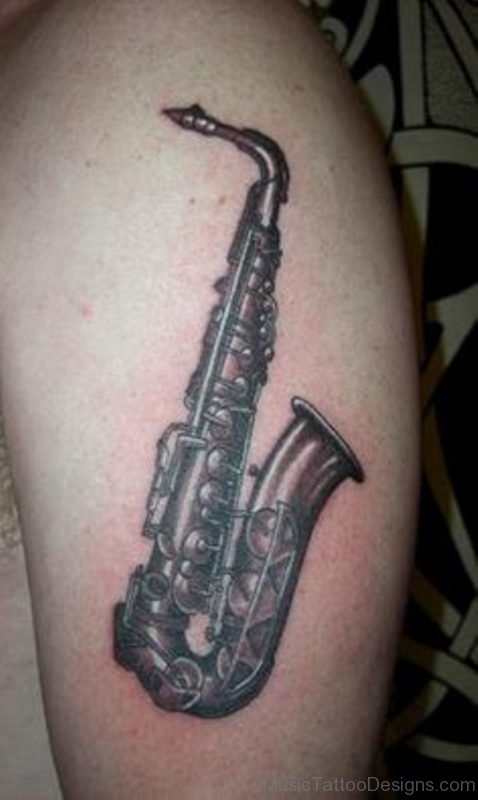 Fancy Saxophone Tattoo