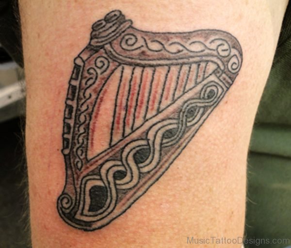 Fantastic Harp Tattoo