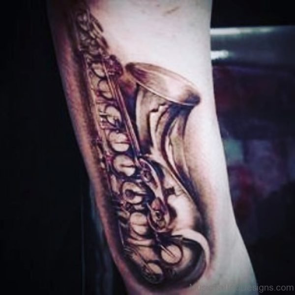 Fine Saxophone Tattoo