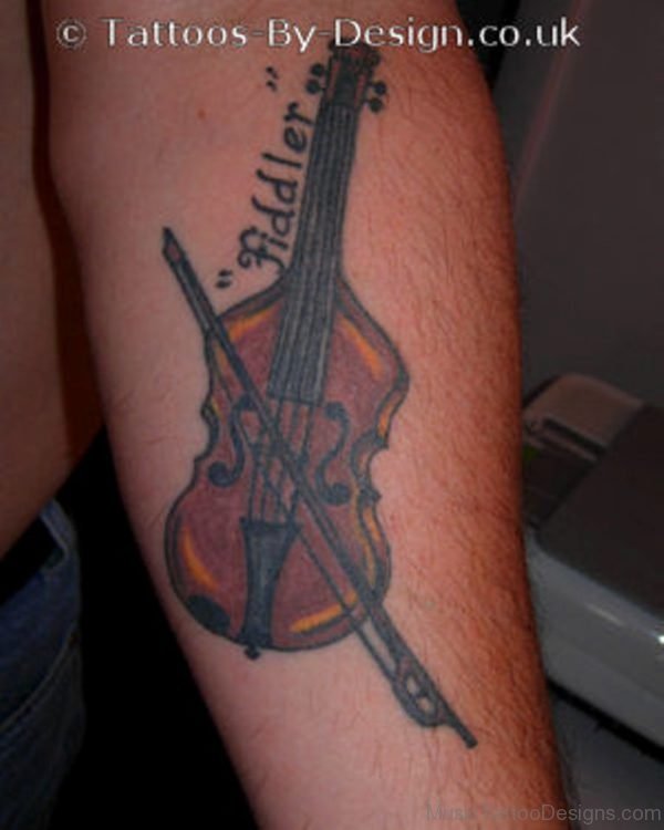 Fine Violin Tattoo
