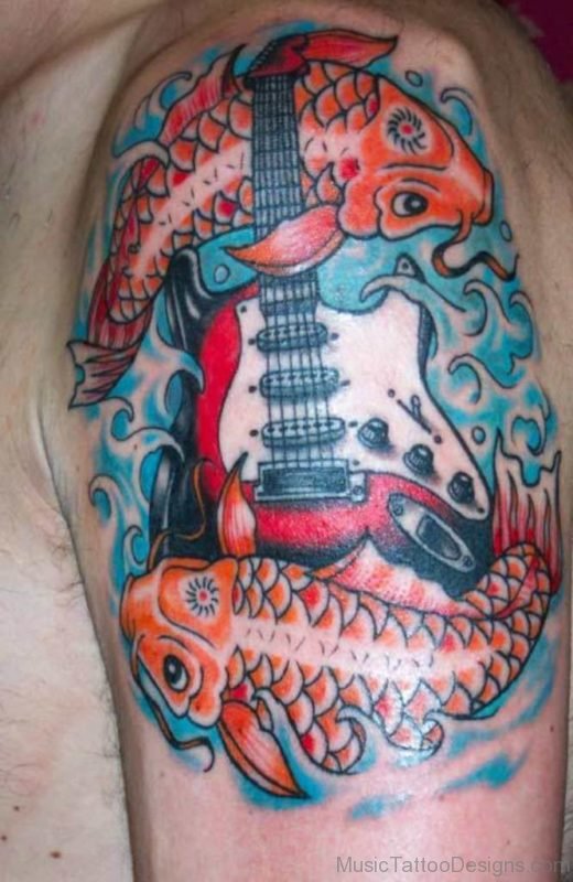 Fish And Guitar Tattoo 