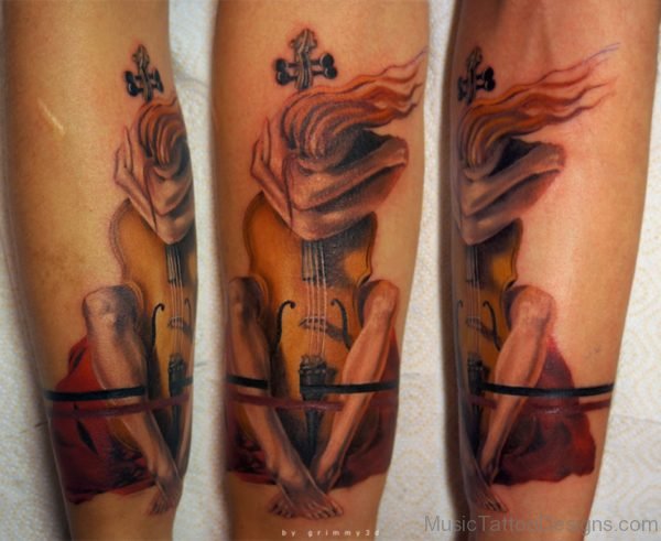 Funky Cello Tattoo