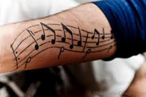 Funky Music Tattoo On Arm