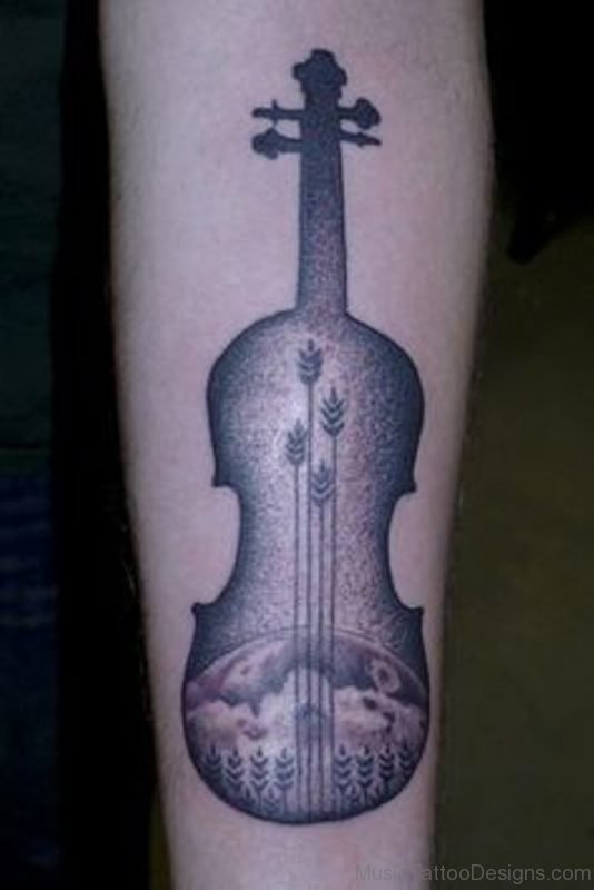 Funky Violin Tattoo