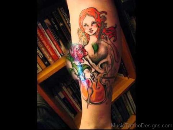 Girl And Cello Tattoo