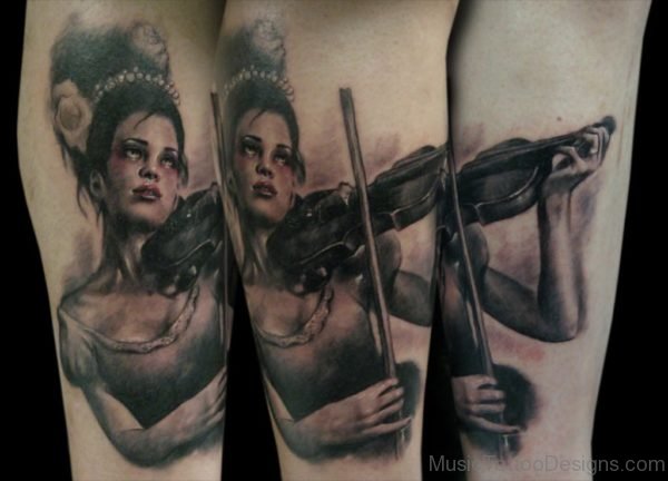 Girl Violin Tattoo