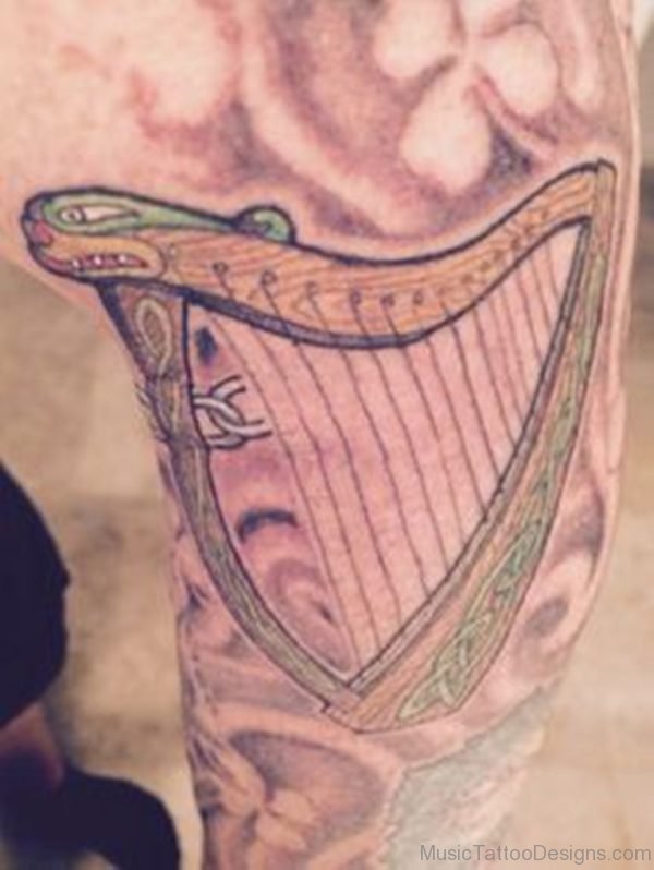 Good Harp Tattoo Design