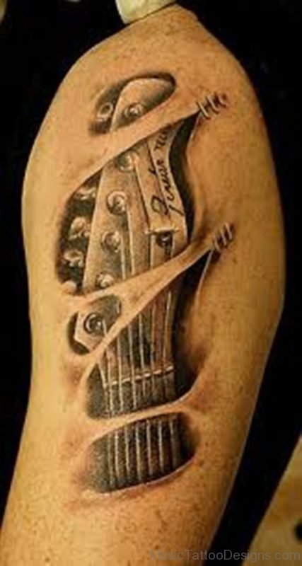 Great Guitar Tattoo Design