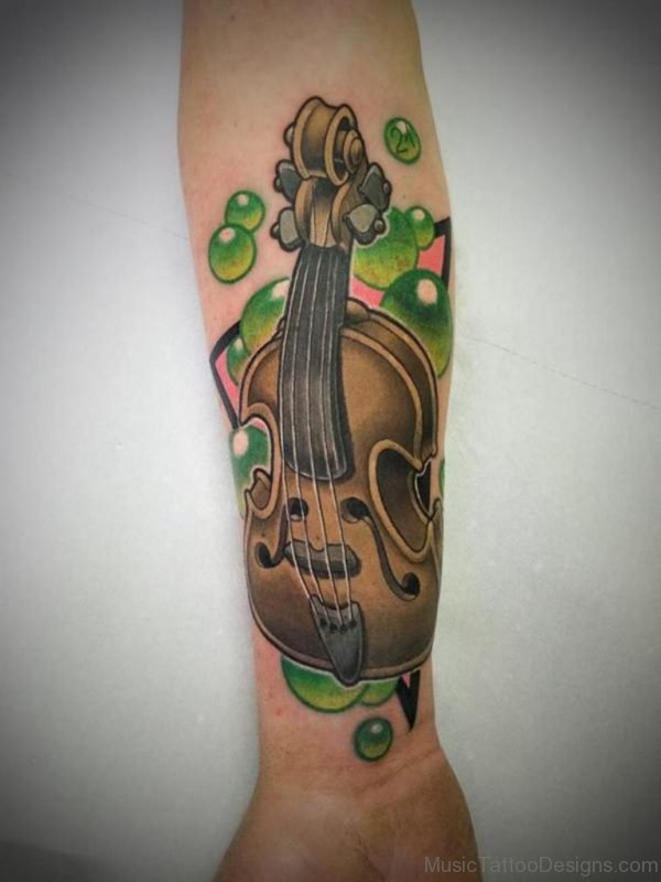 Green Violin Tattoo