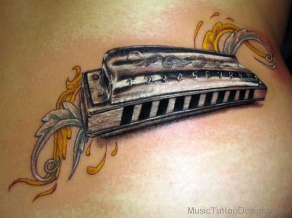 Harmonica Tattoo design