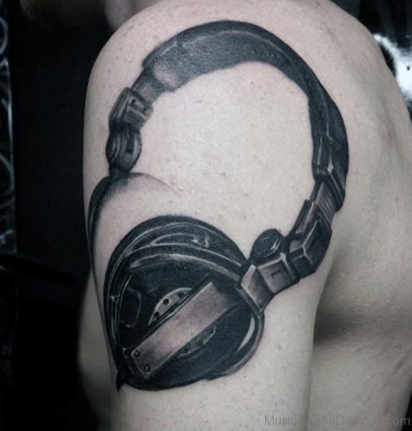 Headphones Shoulder Tattoo