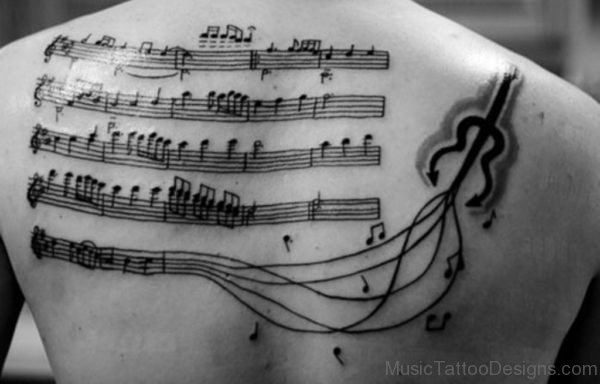Heart Music Wave Tattoo