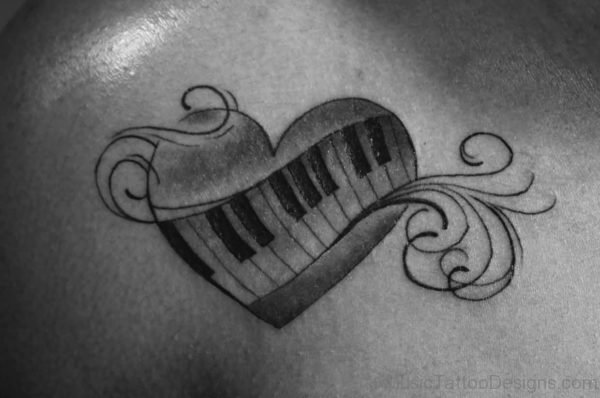 Heart Shape Piano Tattoo