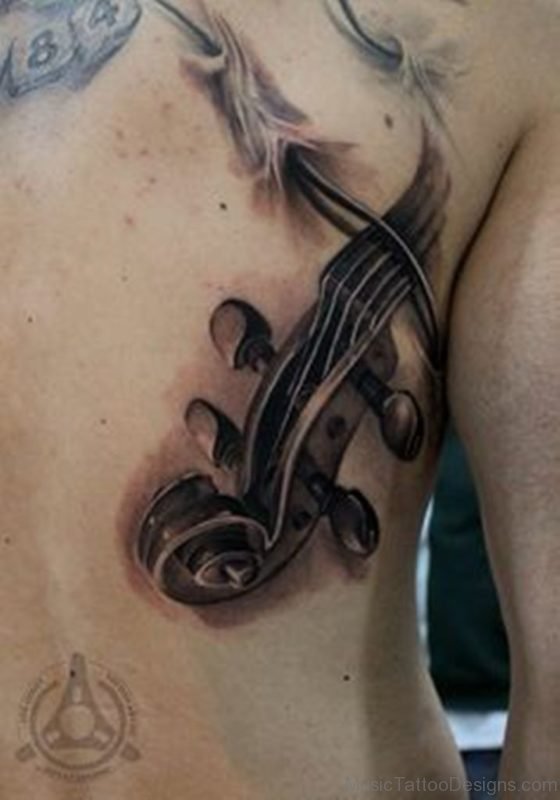 Impressive Violin Tattoo
