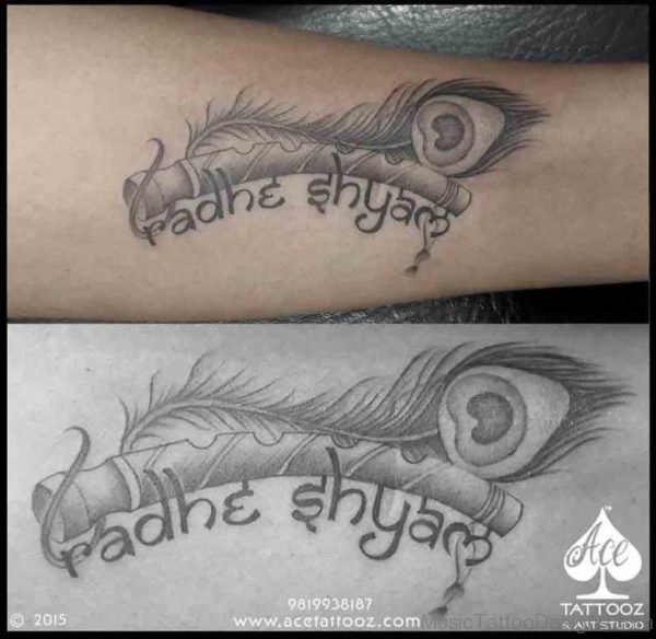 Lord Krishna Flute Tattoo Designs